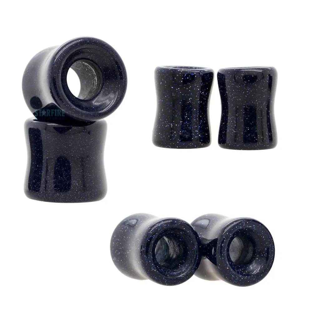 Stone Double Flare Eyelets - Blue Goldstone