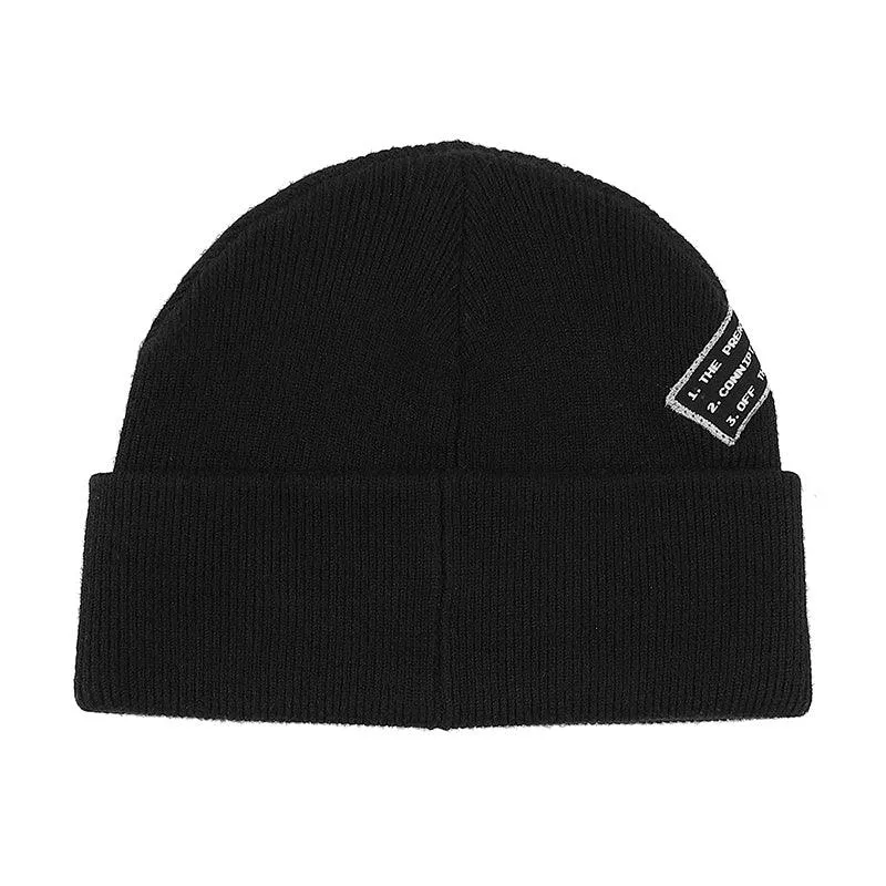 TAKA Original [ Eternet 001 ] anime logo patch ribbed knit beanie hat