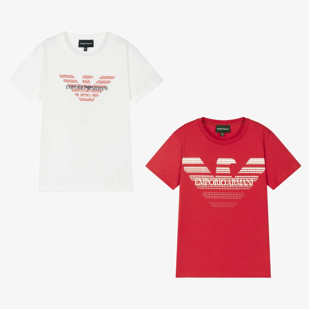 Teen Boys Red & White T-Shirts (2 Pack)