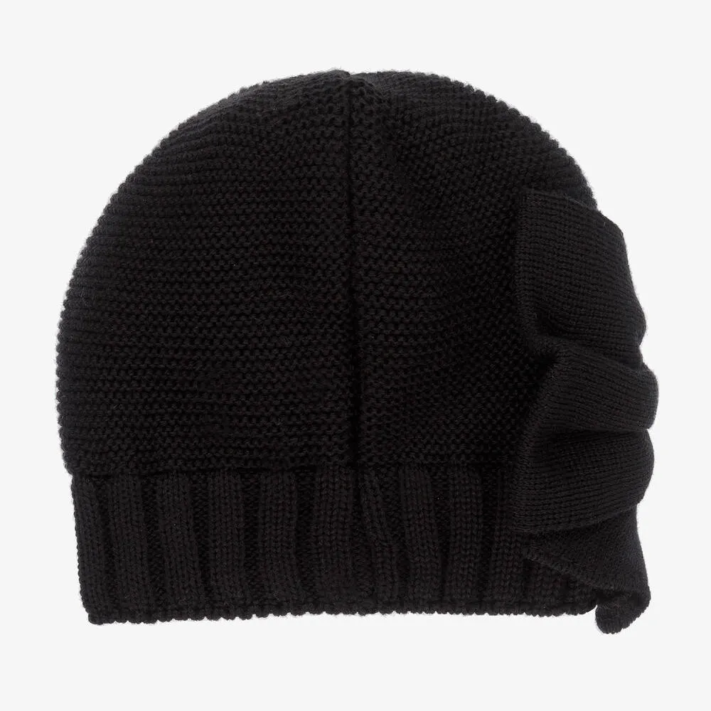 Teen Girls Knitted Black Hat