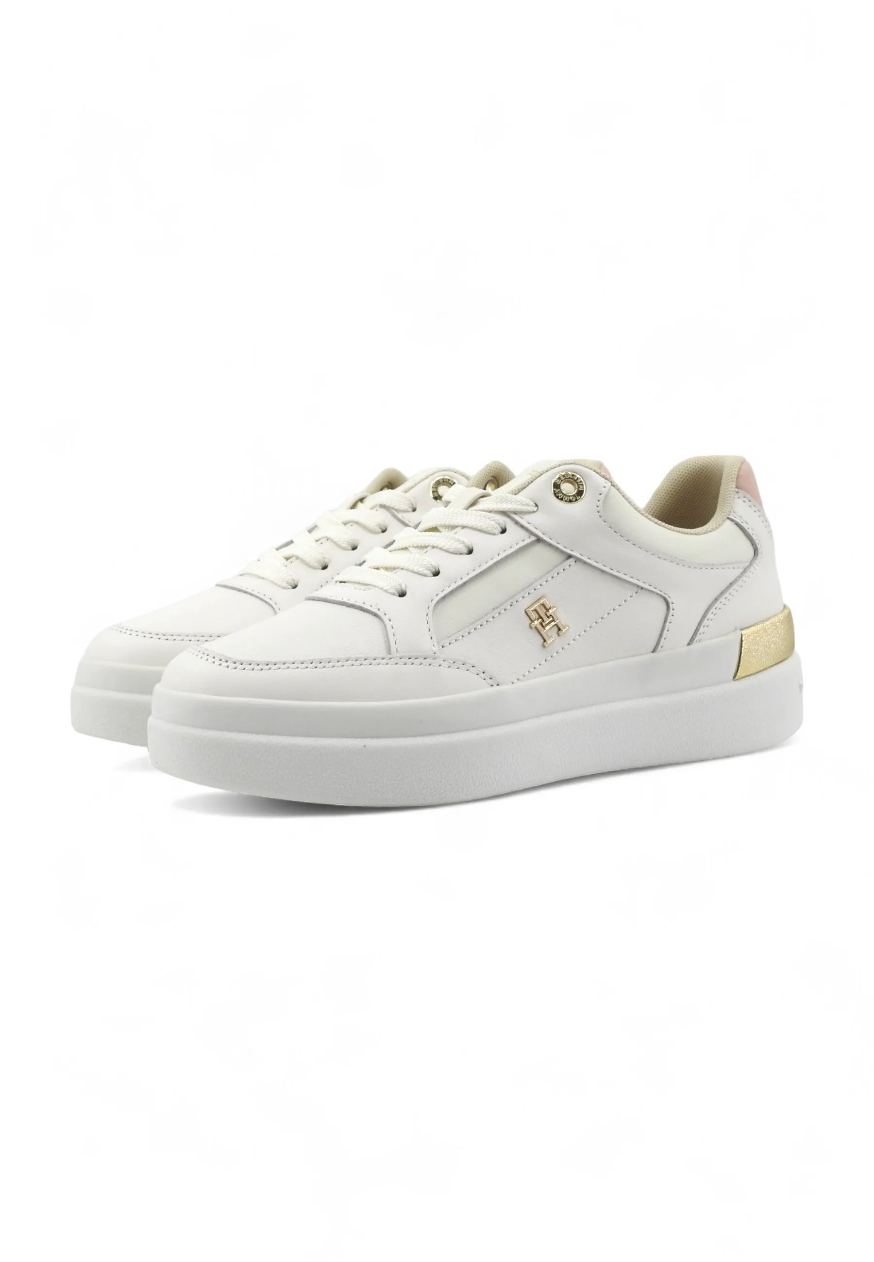 TOMMY HILFIGER Lux Hardware Court Sneaker Donna Ancient White FW0FW07997