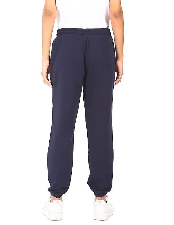 Tommy Hilfiger Women Navy Drawstring Waist Corporate Logo Joggers