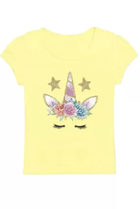 Unicorn Eyelashes Tee- Girls