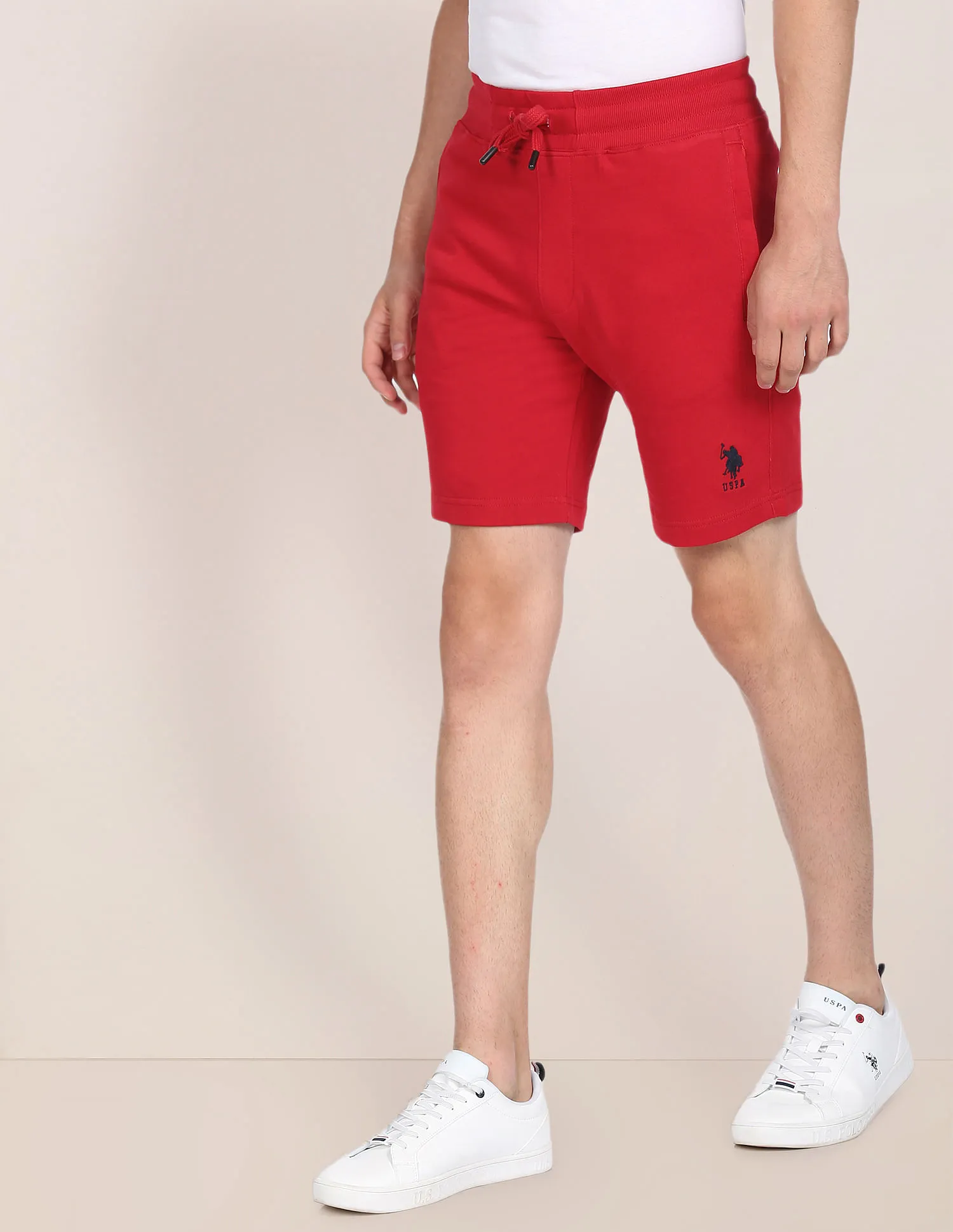 U.S. Polo Assn. Drawstring Waist Solid Knit Shorts