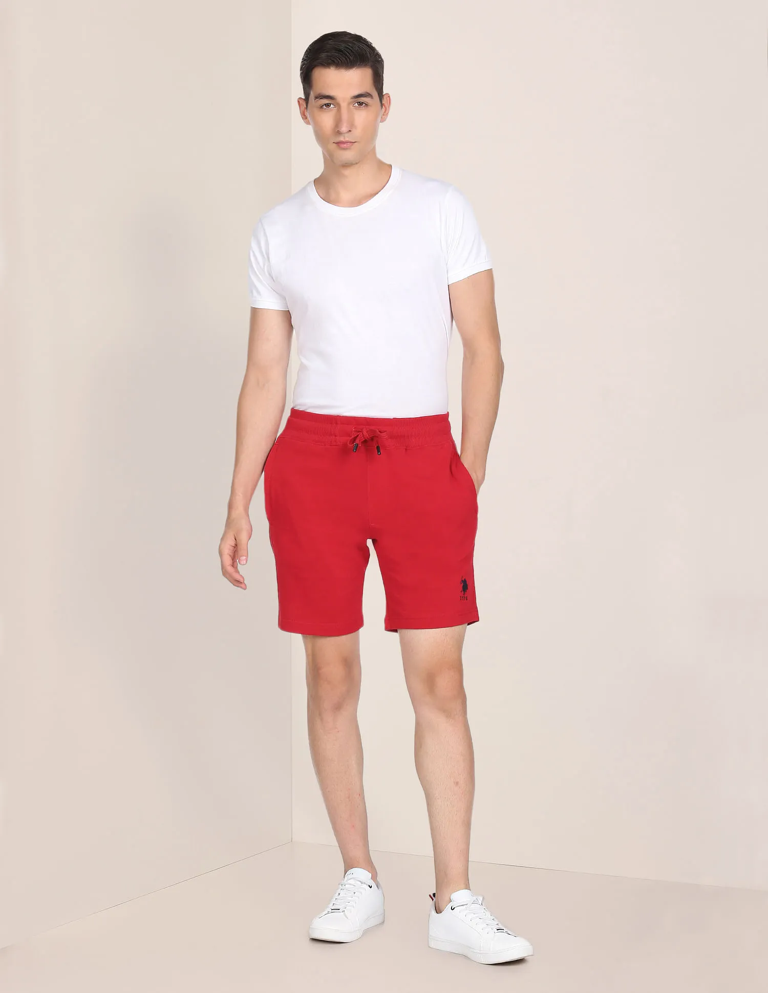 U.S. Polo Assn. Drawstring Waist Solid Knit Shorts