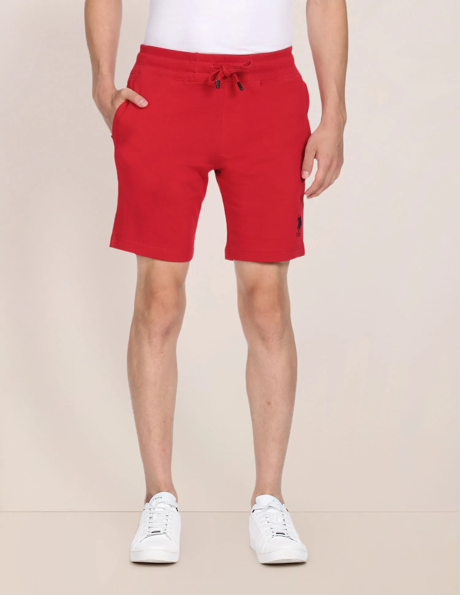 U.S. Polo Assn. Drawstring Waist Solid Knit Shorts