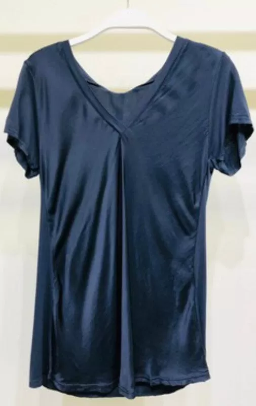 Venti6 - Silk Viscose V-Neck Tee