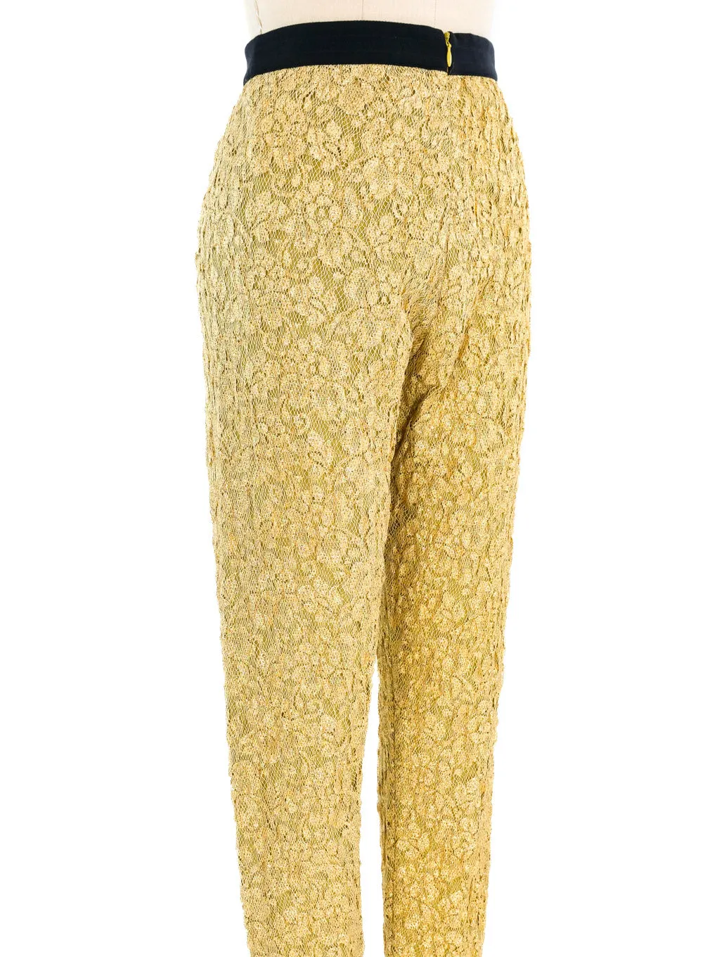 Versace Istante Metallic Gold Lace Pant