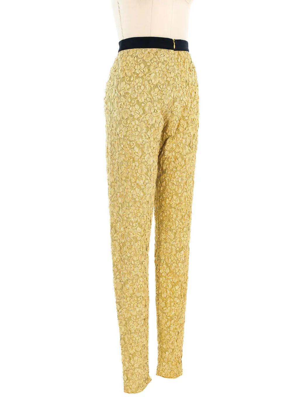 Versace Istante Metallic Gold Lace Pant