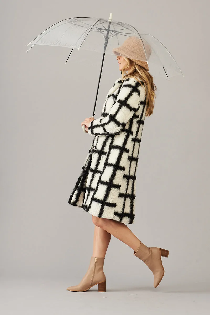 Vincenza Coat In Black And White Check