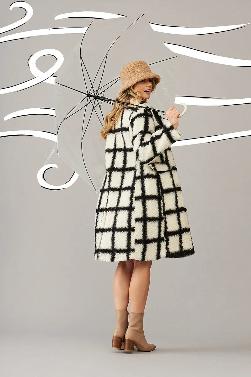 Vincenza Coat In Black And White Check