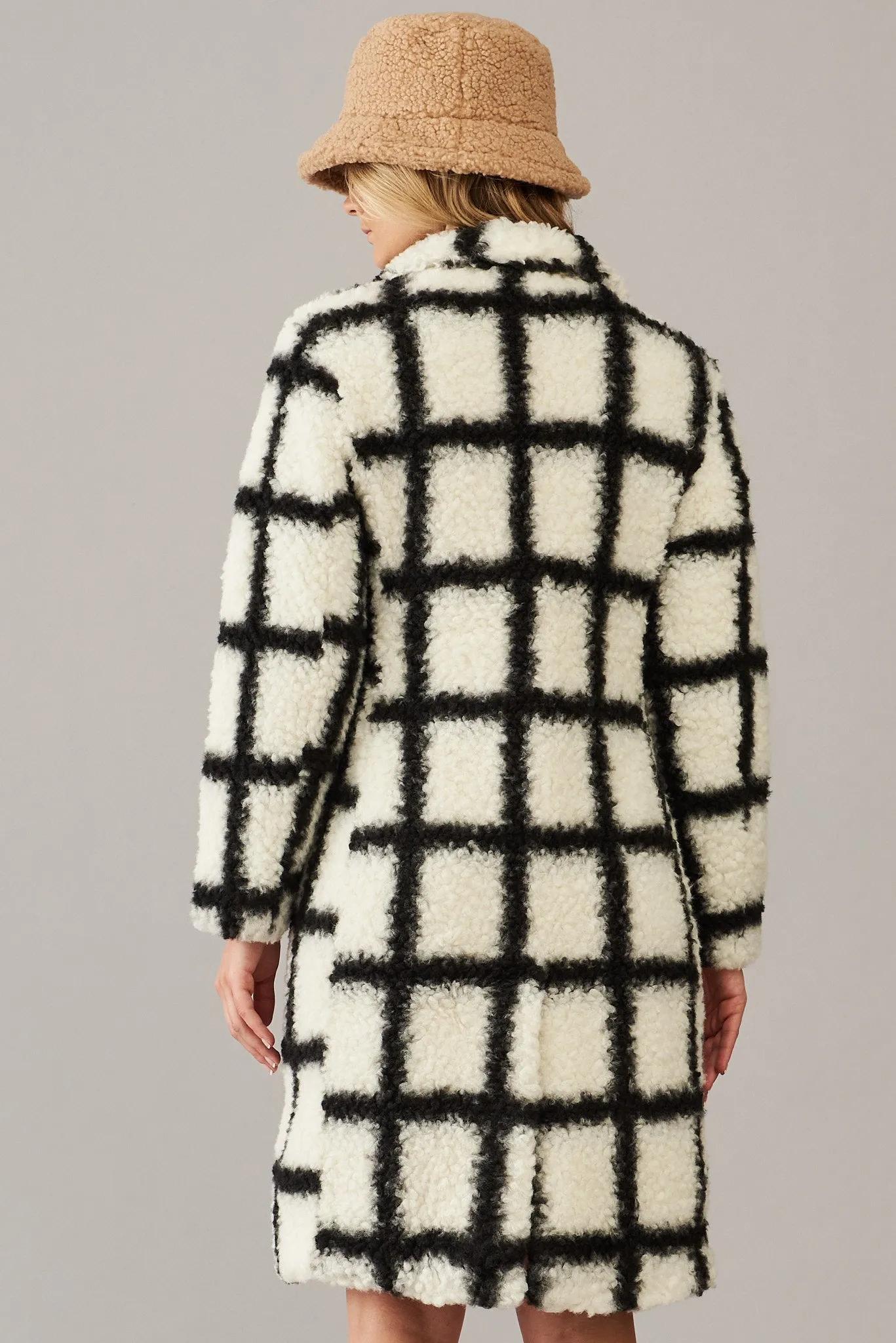 Vincenza Coat In Black And White Check