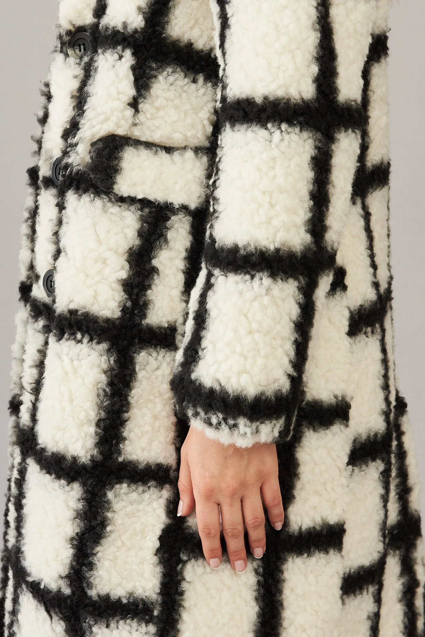 Vincenza Coat In Black And White Check