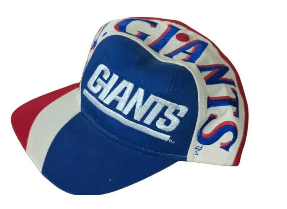 Vintage 90s Eastport New York Giants NFL Snapback Blue Red Cap Hat THE SWIRL HTF