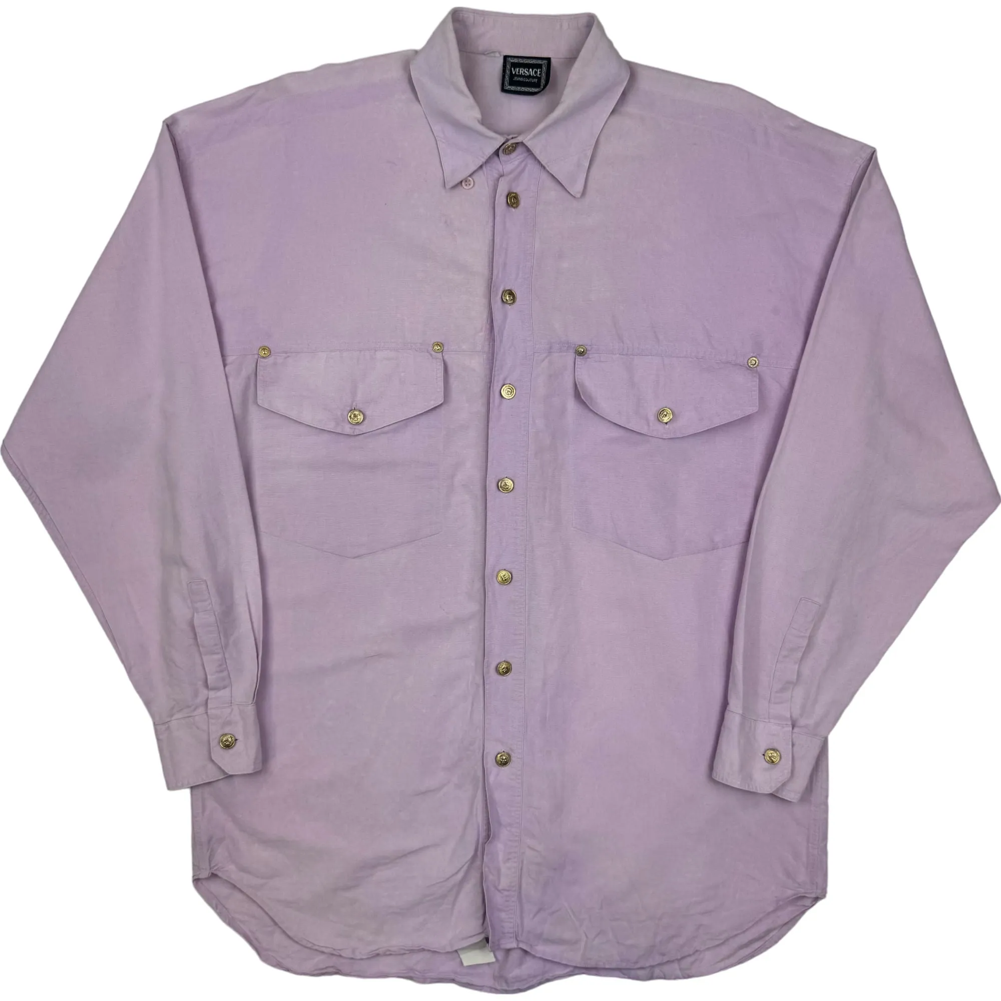 Vintage 90's Versace Jeans Couture Long Sleeve Shirt Pink