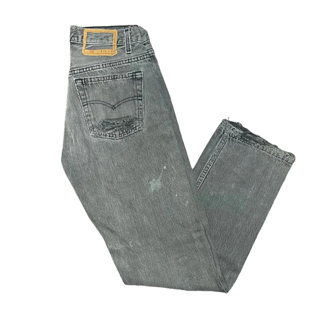 Vintage Levis 501 Distressed Grey Jeans (W28/L30)