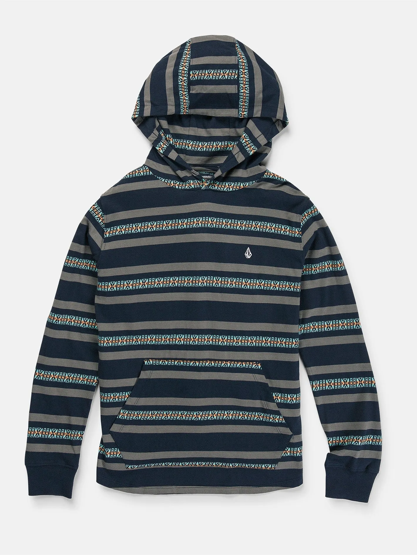 Volcom Seed Stone Hood Long Sleeve Shirt (Age 8-14) Navy