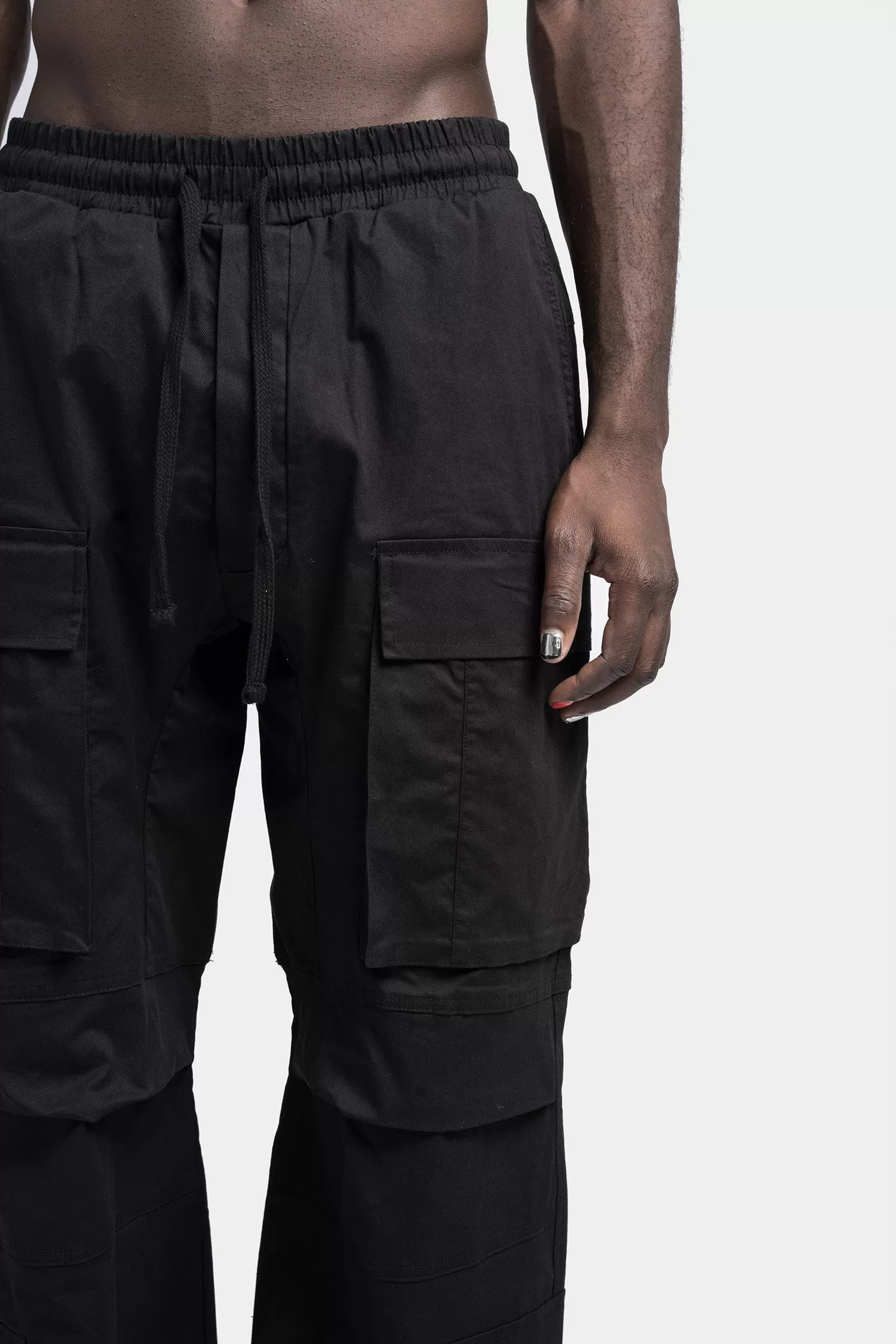 Wide cargo pants, Black