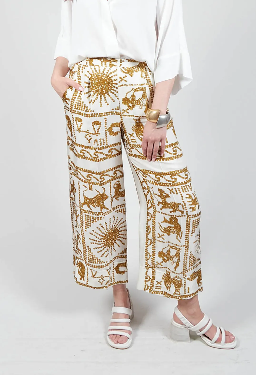 Wide Leg Trousers in Zodiac Print