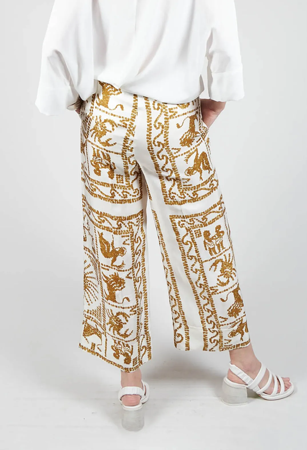 Wide Leg Trousers in Zodiac Print