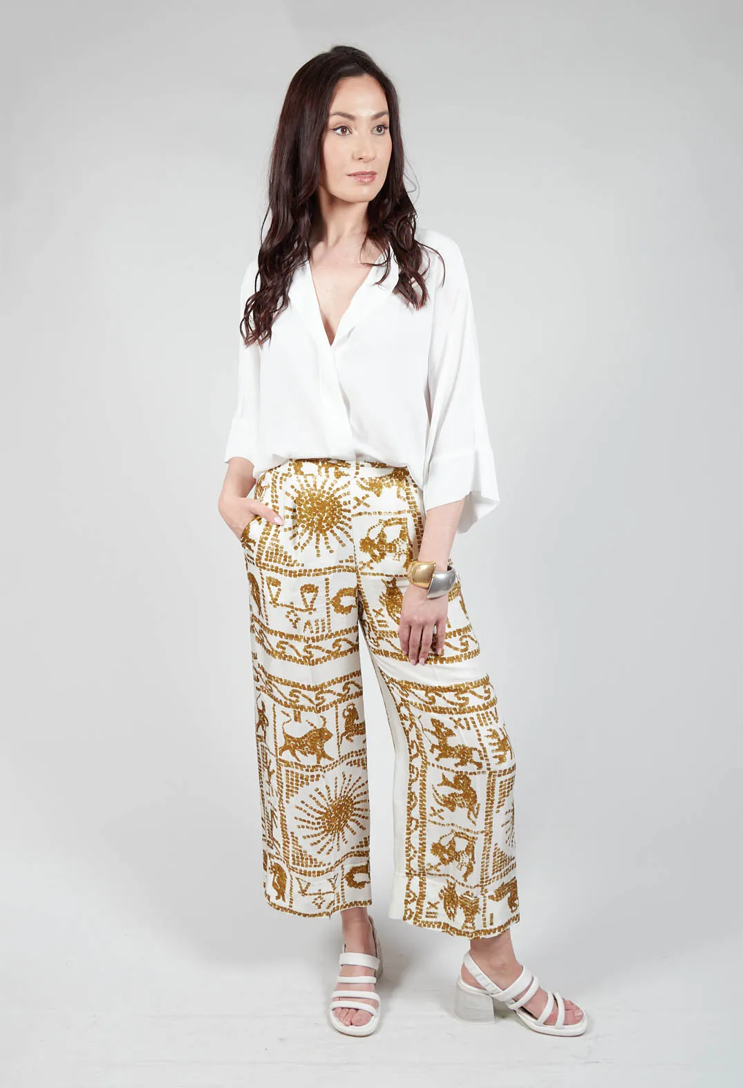 Wide Leg Trousers in Zodiac Print