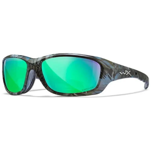 Wiley X WX GRAVITY Safety Glasses - Kryptek® Neptune™ Frame, CAPTIVATE™ Polarized Green Mirror Lens CCGRA12