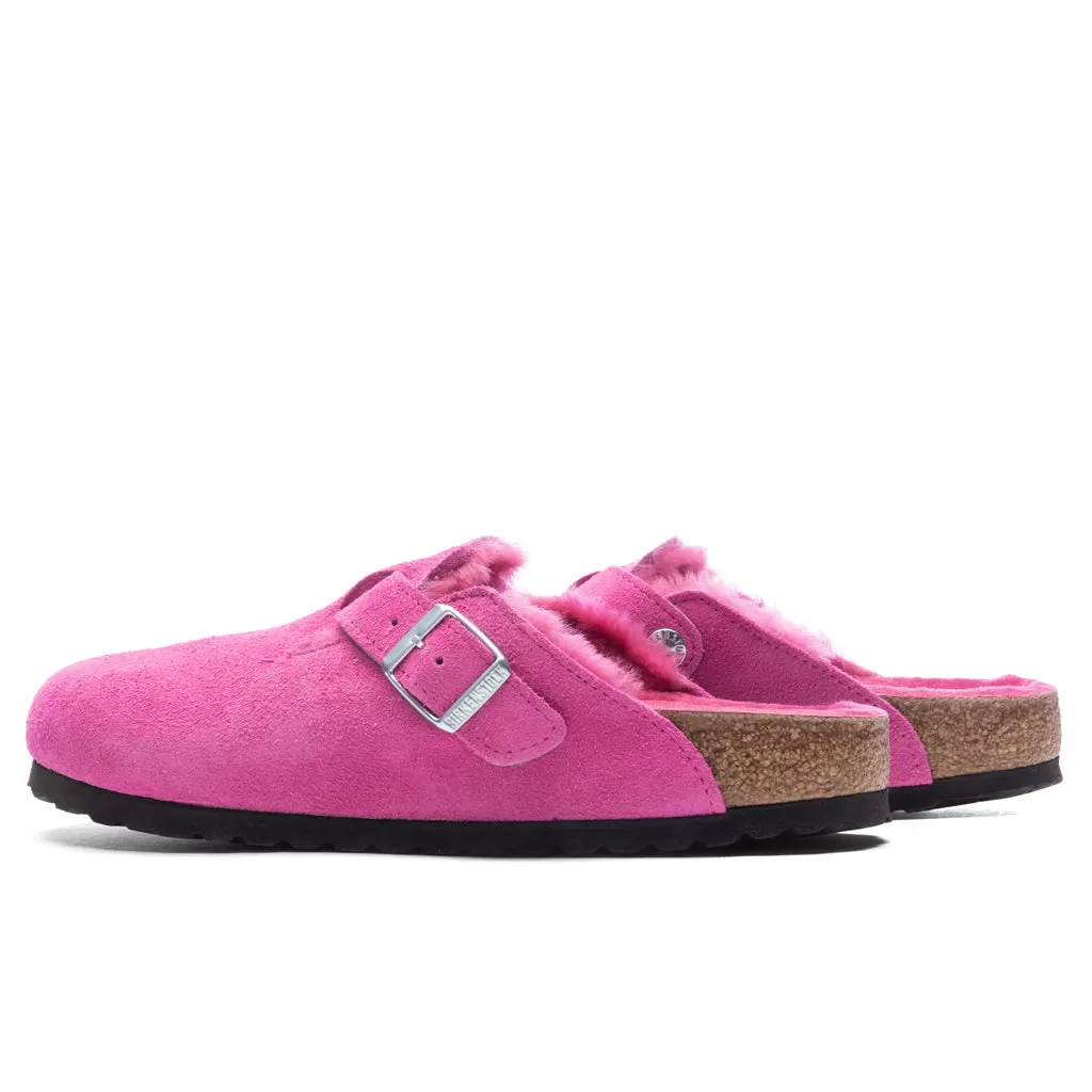 Women's Narrow Boston Shearling Suede - Fuchsia Tulip