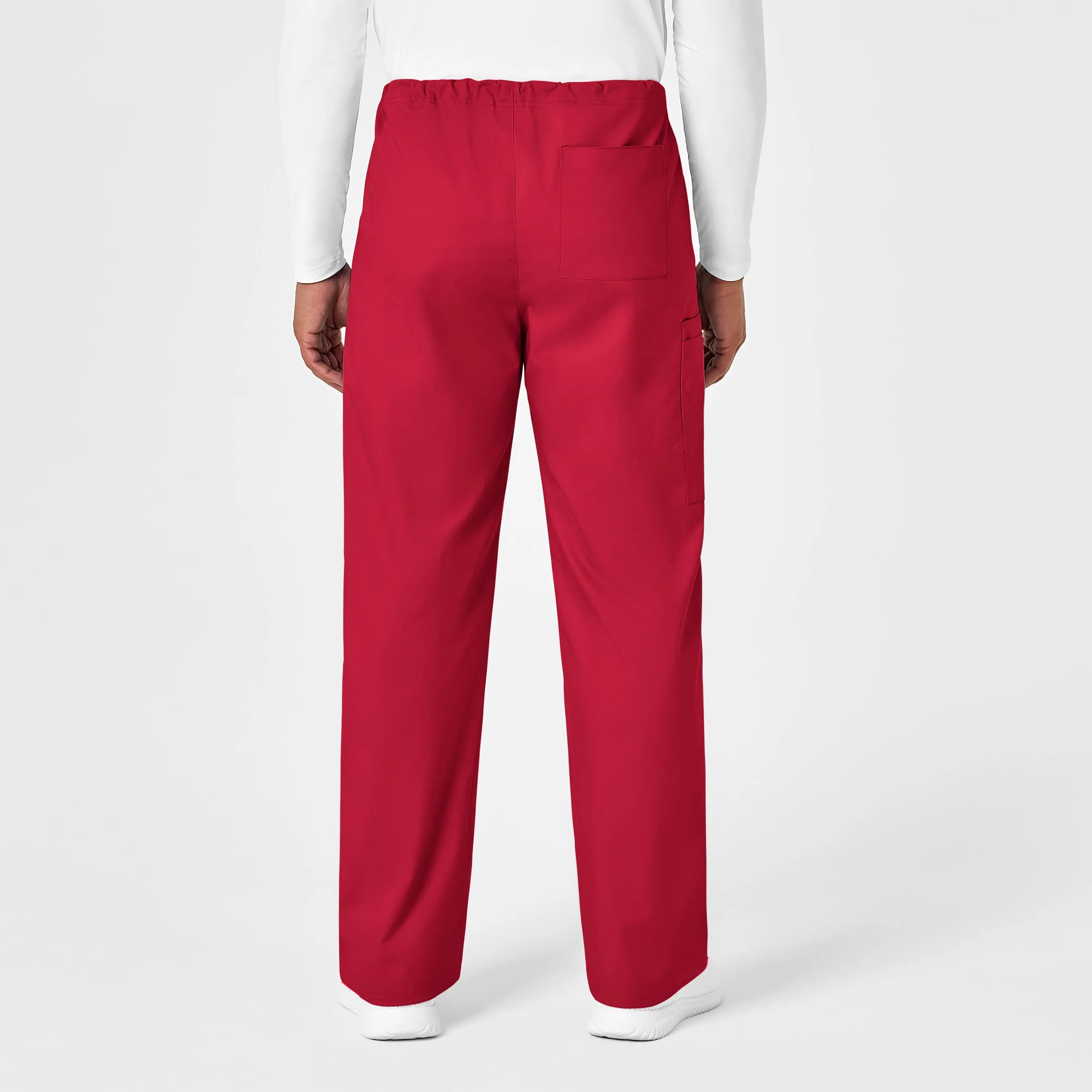 WonderWORK Unisex Drawstring Cargo Scrub Pant - Red