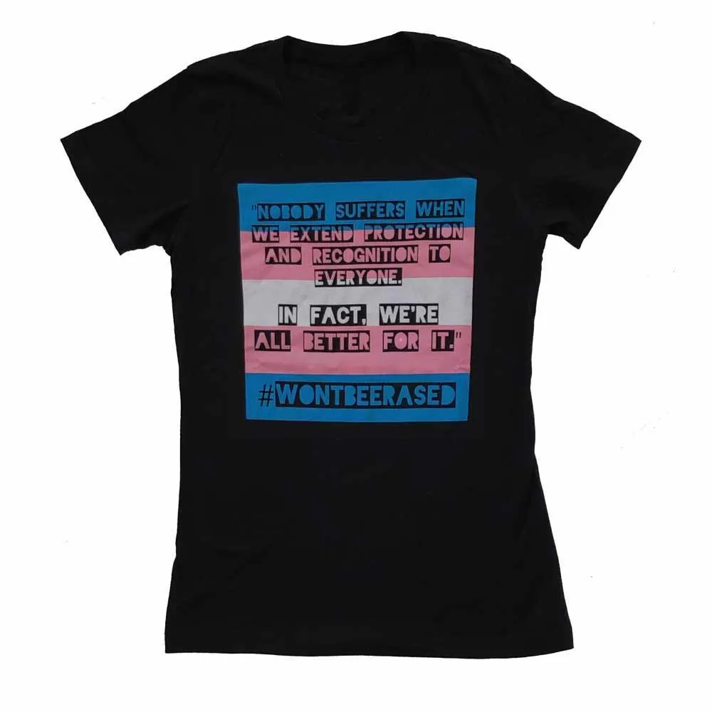 #WONTBEERASED Femme Fit T-Shirt supporting Trevor Project