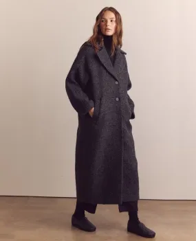 Wool Blend Maxi Coat - Dark Heather Grey