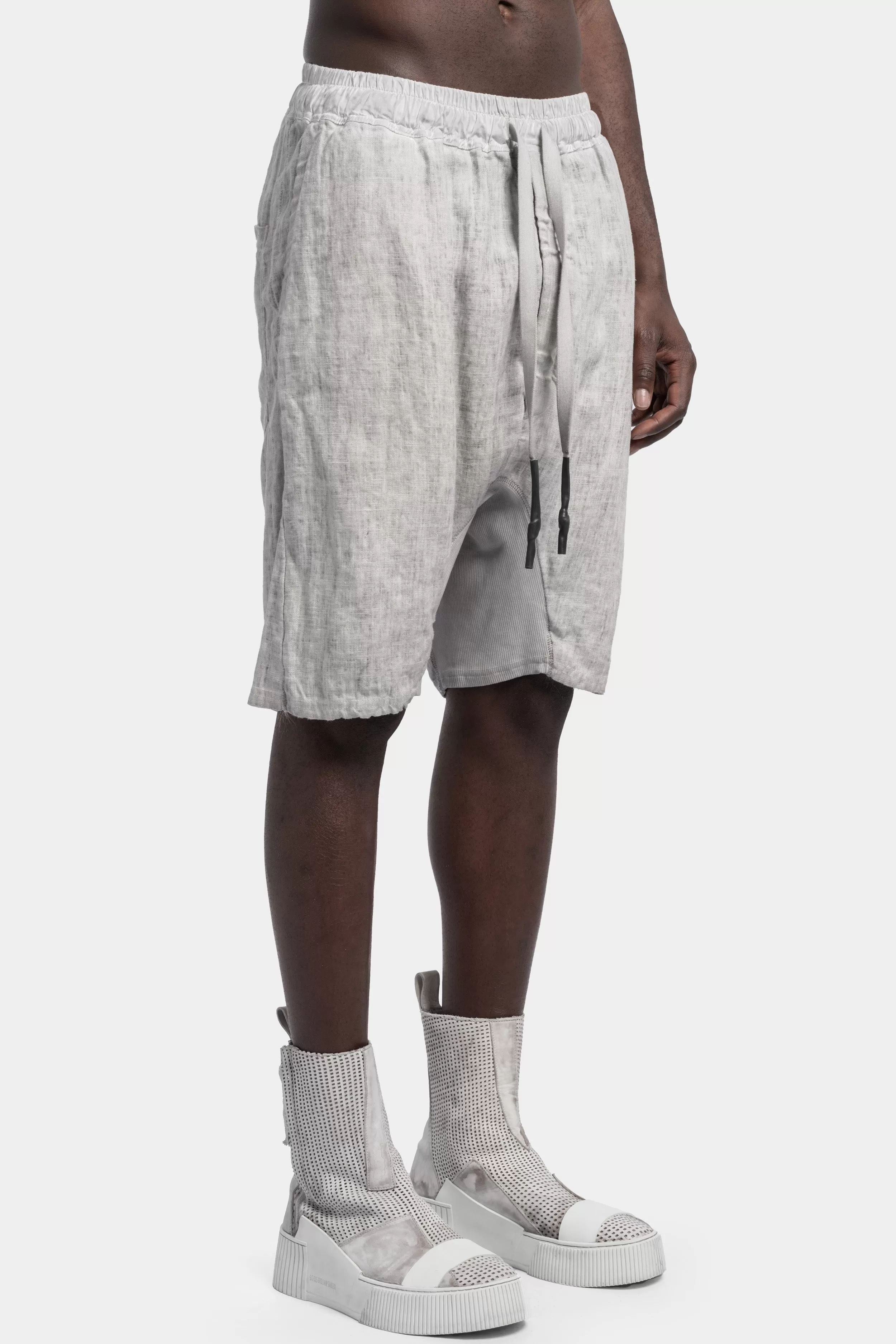 Woven linen drawstring shorts, Alu