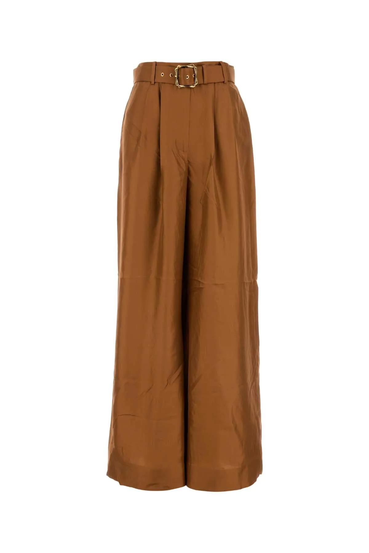 Zimmermann Caramel Silk Illustration Wide Leg Pant