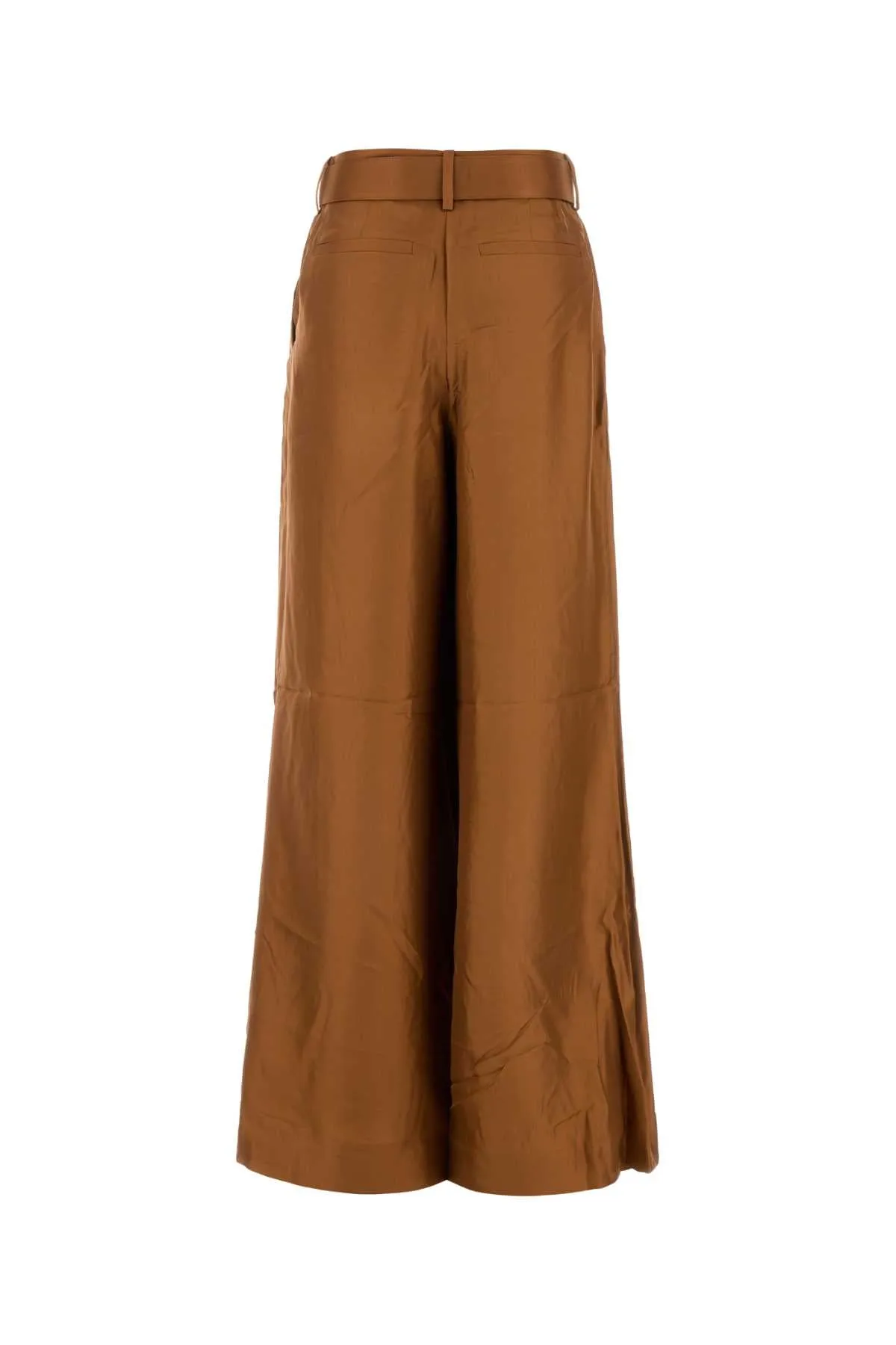 Zimmermann Caramel Silk Illustration Wide Leg Pant